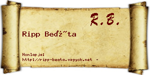 Ripp Beáta névjegykártya